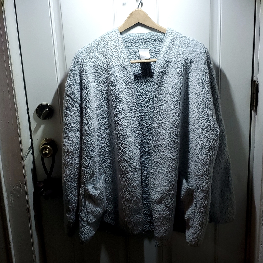 Aqua Blue Fleece Jacket House Coat